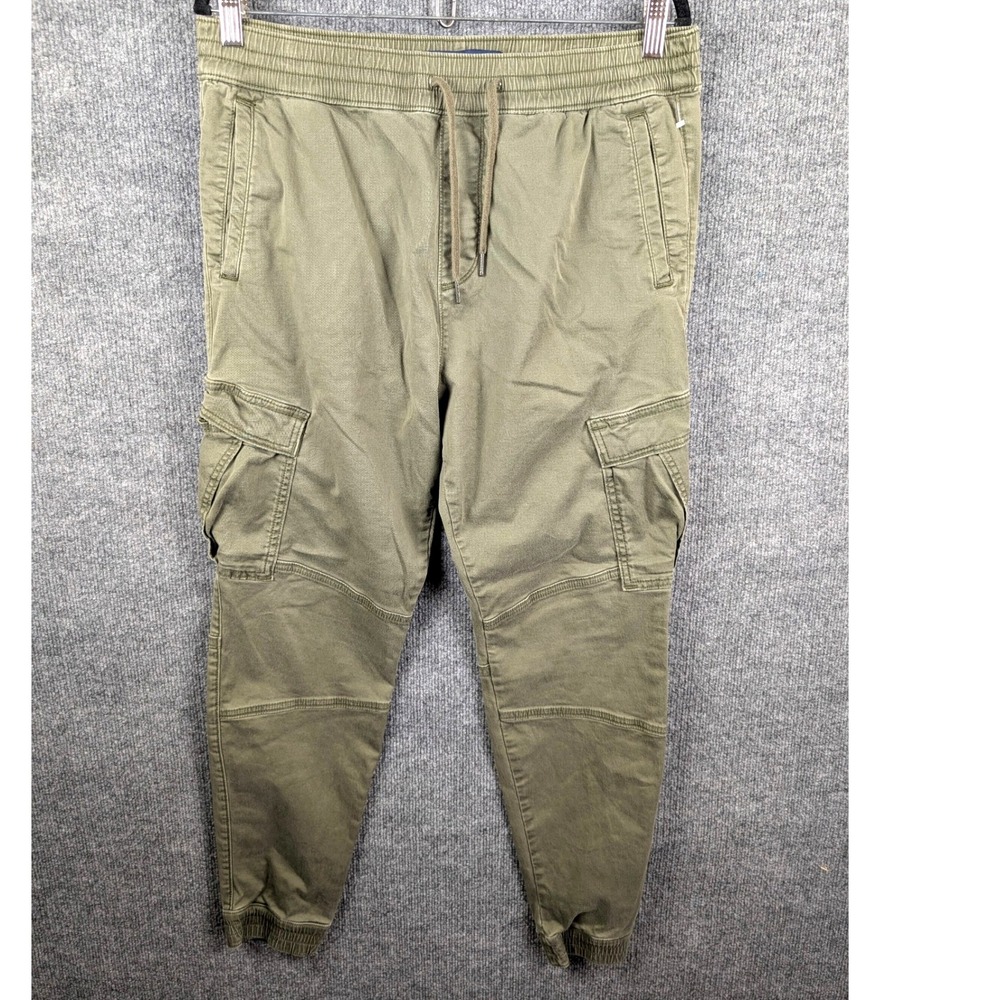 Hollister Mens L Cargo Joggers Y2k Pants Olive Green Army Military Surplus